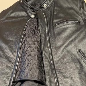 Ladies leather motorcycle jacket